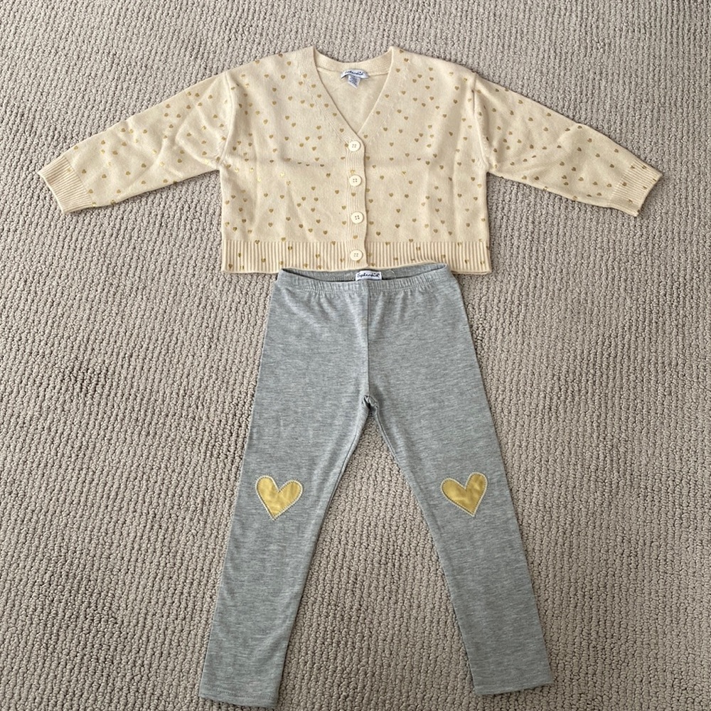 Splendid Littles Golden Hearts Sweater Toddler Set